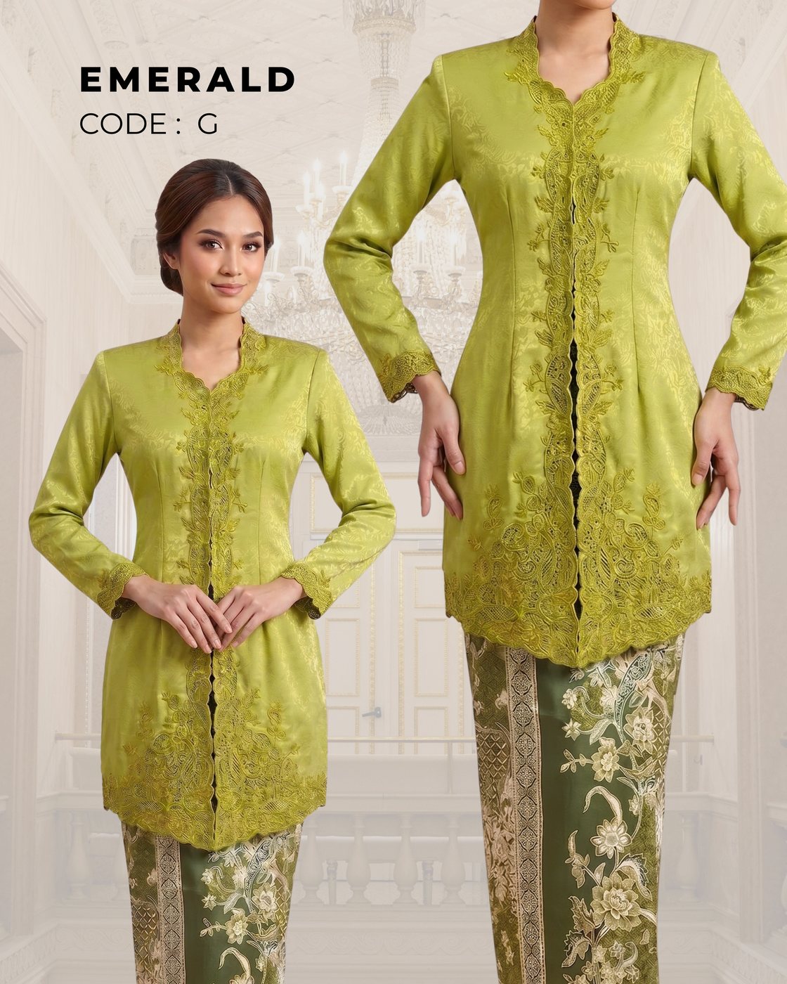 Kebaya Emerald – Hijau Limau — Hijau Limau